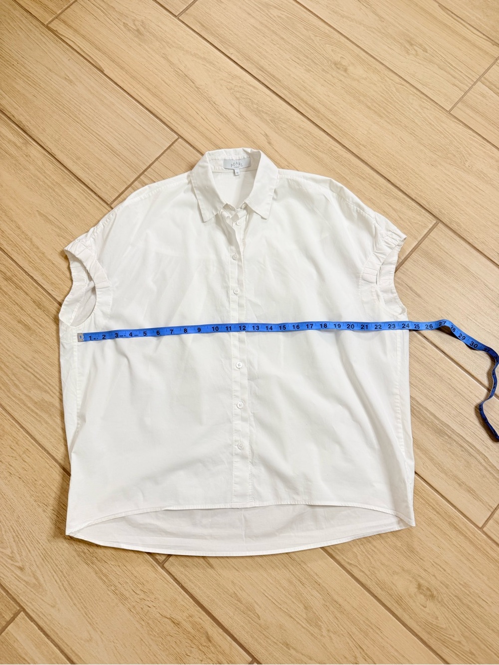Pearl by Lela Rose White Button Down Shirt Blouse Poplin Short Sleeve Size XS - Picture 6 of 8
